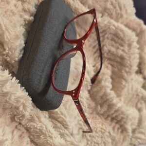 Translucent Tortoiseshell-Red Full-Rim Eyeglasses KATE SPADE EVANGILINE C9A 145